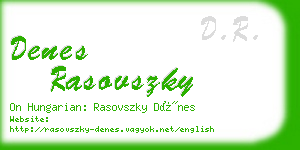denes rasovszky business card